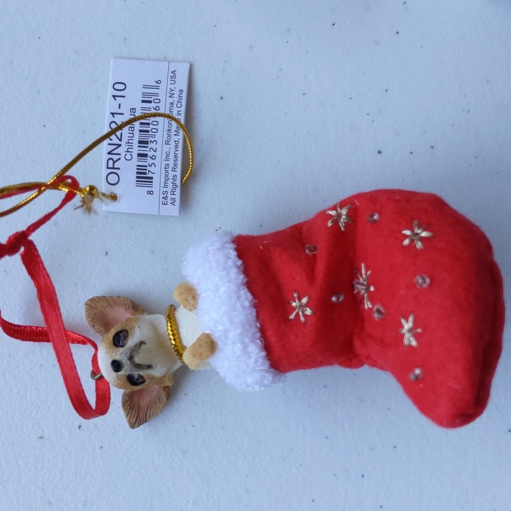 Chihuahua Dog Christmas Ornament NIB